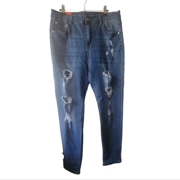 New Size 14 Galmint Jeans, factory distressed skinny - Picture 1 of 4